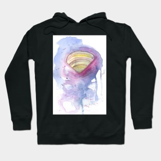 Seashell Watercolor Mixed Media Art Hoodie